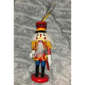 Smirnoff Vodka Wooden Nutcracker Christmas‎ Ornament Collectible Red 5.25 Inch